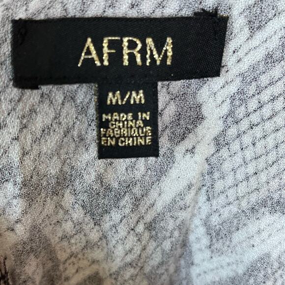 AFRM Jamie Snakeskin Print Open Back Short Sleeve Midi Dress Size Medium - Picture 7 of 9